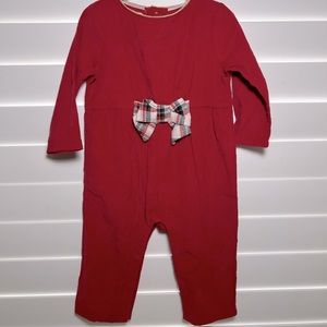 Mud Pie 9-12M baby girl red corduroy jumpsuit
